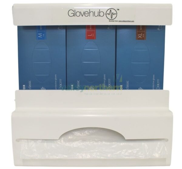 Glovehub™ Plastic Triple Glove & Apron Dispenser